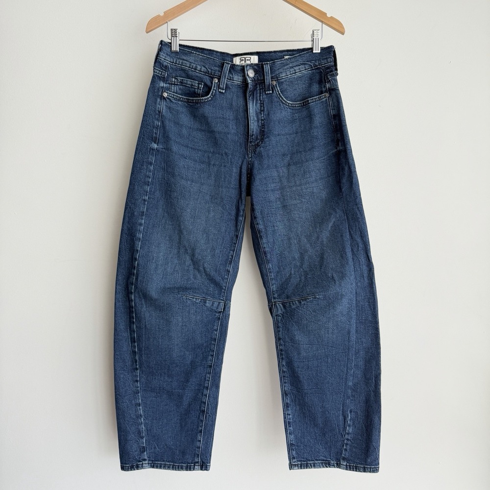 Robert Rodriguez Barrel Jeans Womens 4/27 Blue High Rise Darted Relaxed Pants